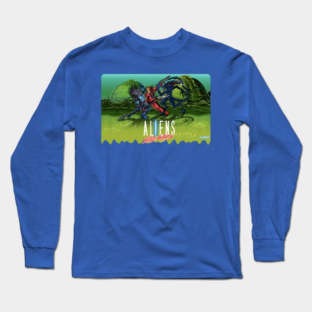 Aliens Hive Wars poster Long Sleeve T-Shirt by Ale_jediknigth